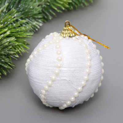 Новогодний шар "Жемчужная россыпь" 8 см, Белый (пенопл.) (1/1)