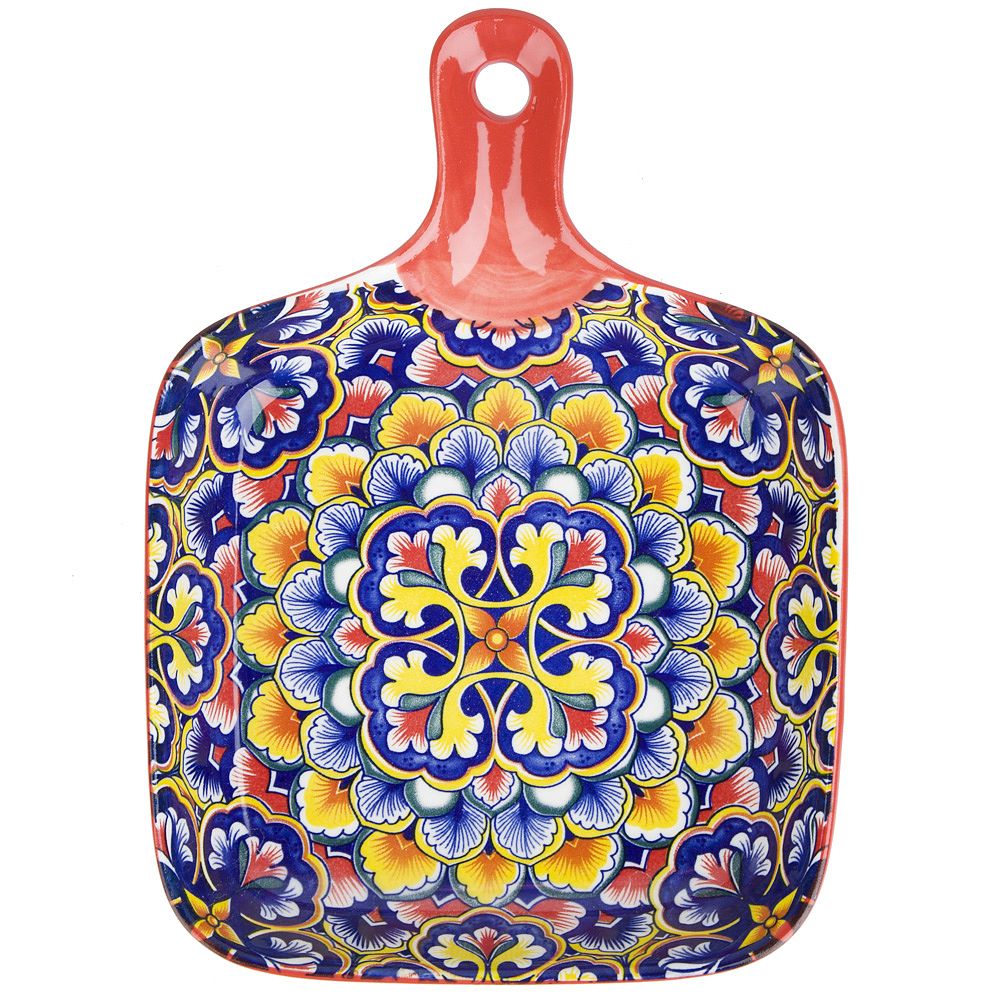 "Arabesque" Блюдо с ручкой (красный) 23х14,5см (транспортная уп.)(9/36)