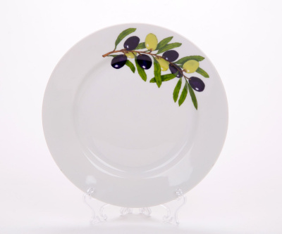 Тарелка мелкая диам. 175 мм Гладкий край Оливки (25) (фарфор) , р.1733