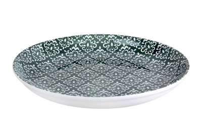 Ляган 30см Дамаск зеленый 31*31*5 см фарф. (20)