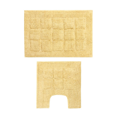 Набор ковриков д/ванной и туалета 40x60+40x40 см, хлопок, горчичный VETTA (1/24)