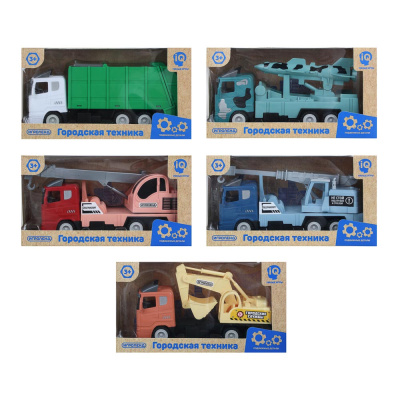 Машинка "Городская техника", 21,5х12х8 см, pp, 5 диз ИГРОЛЕНД (1/60)