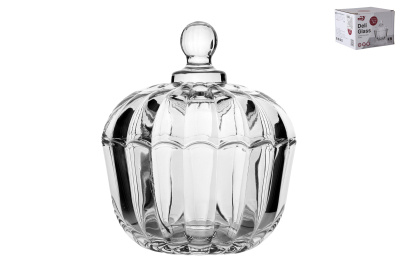Ваза сервировочная с крышкой 14х11.8см (стекло) (1/36)