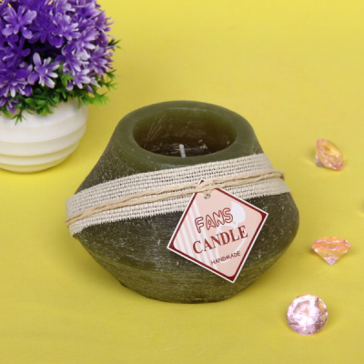 Свеча "Honey story" 7*9см цвет зеленый F-3004 (1/48)