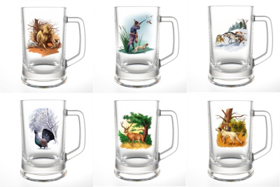 Кружка д/пива 500мл "Охота" стекло(6)