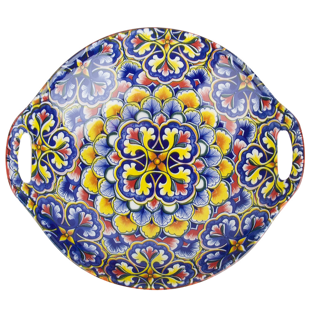 "Arabesque" Блюдо с ручками (красный) 22.5х20.5х4,5см (min9) (транспортная уп.)(9/36)
