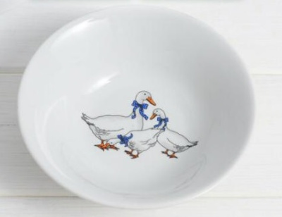 Салатник 360 мл Круглый Гуси (новые) (фарфор) , р.4 (40)