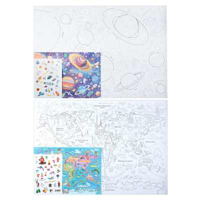 Огромная раскраска, бумага, 100х70см, 2 диз (1/8)