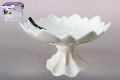 Блюдо 25х15,5см на ножке сервировочное (фарф.) (1/10)