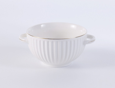 Бульонница 650 мл. "Золотая линия" (фарф.) (6/24)     