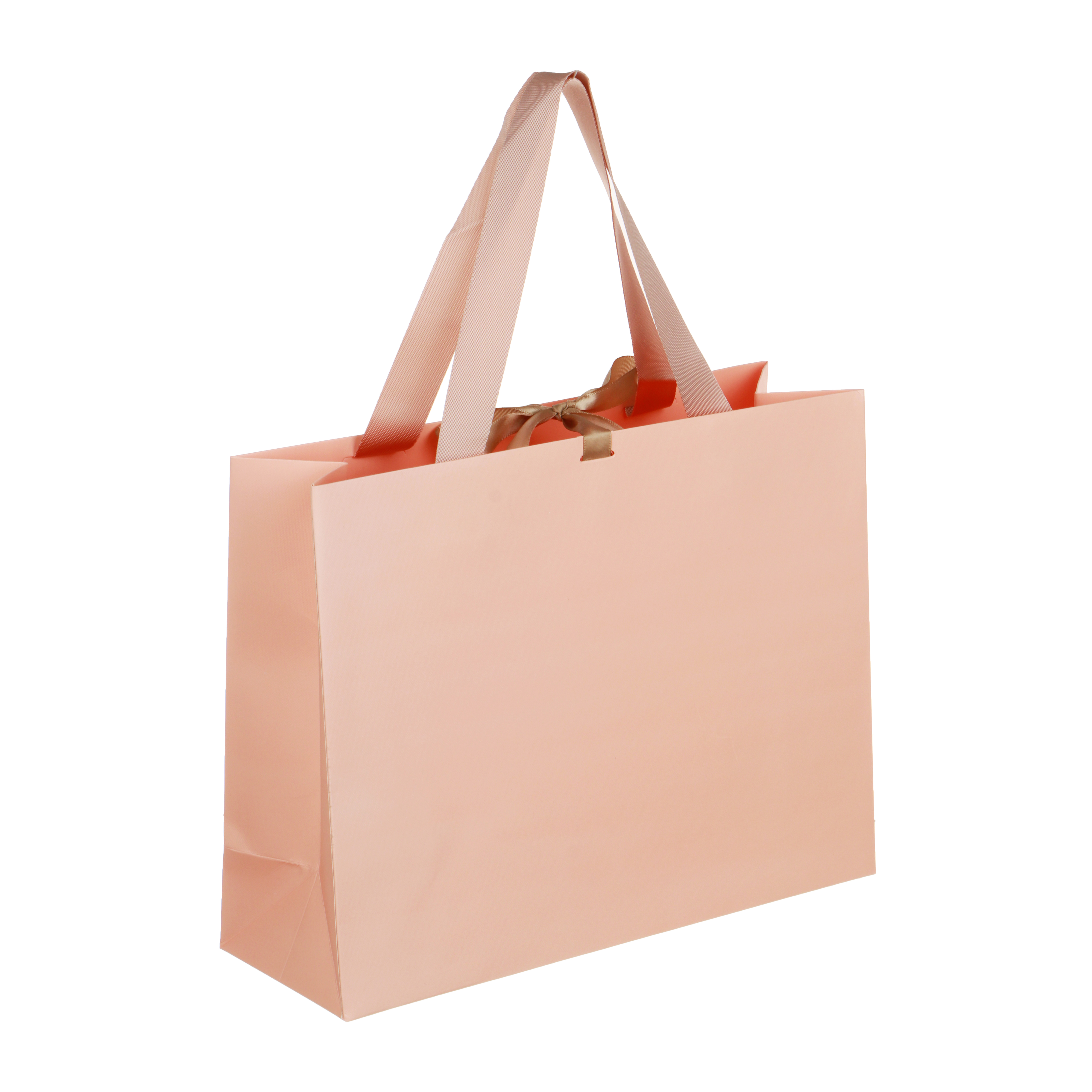 Пакет подарочный, высококачественная бумага, с лентой, 32x25x11 см, нежно розовый LADECOR (6/120)