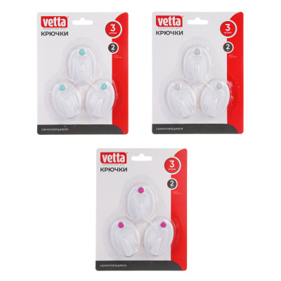 Крючки самокл. на блистере 3шт "Веселый Роджер" пласт.(1/10/160)