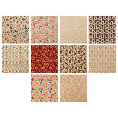 Бумага упаковочная, 70х100см, крафт, 65-70г, 10диз, арт 2025 СНОУ БУМ (1/50)