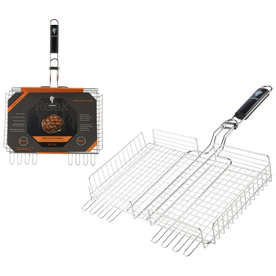 Решетка д/барбекю  LEONORD RD-103L (глубокая, регулир. глубина, р-р 40х27х5 см, общая длина 62см)(1)