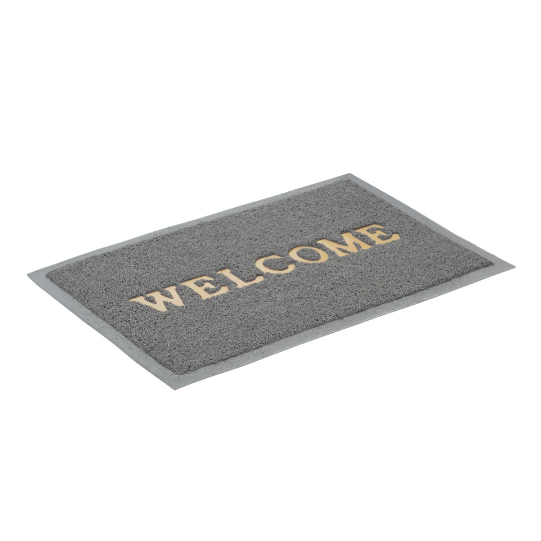 Коврик 40х60 см "Spongy" Welcome , серый, SUNSTEP™(ПВХ) (20/20)