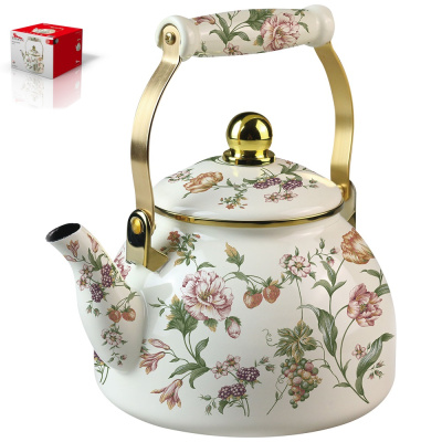 Чайник 2,6 л Bouquet эмал.сталь,комбин.ручка,внутр.эмал.покр. (12)