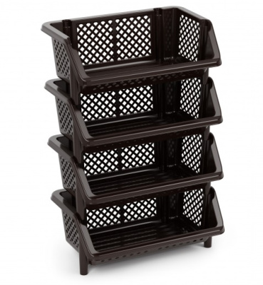 Этажерка 4-х секц. "Универсал" (коричневый) пласт.(1)