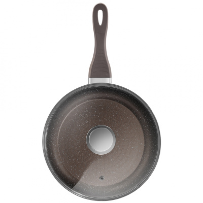 Сковорода ZEIDAN d24 см,каменное покрытие "GRANITE", литой алюм., прорез. ручка,индукц.дно(1/6)