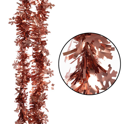 Мишура осн.часть  7 см*200см "Снежинка" розовое золото РЕТ(ПЭТ)(1/10)