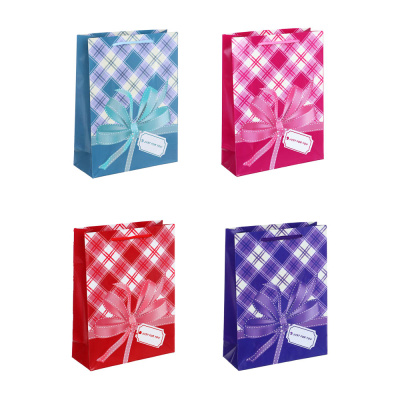 Пакет подарочный бумажный, 18x24x7 см, 4диз, Банты LADECOR (1/12)