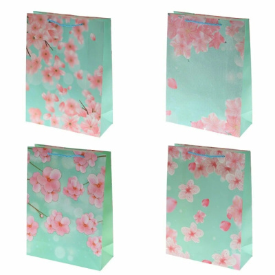 Пакет подарочный (бумага, плотность 210г/м2, блок 12шт), L30 W12 H40см (4в) (12/12)