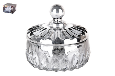 Ваза сервировочная с крышкой 10.5х11см (стекло) (1/36)