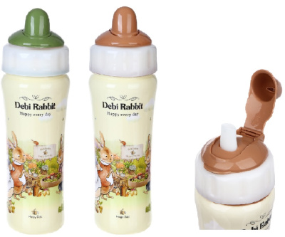Бутылочка "Зайчата", 600мл, полипропилен, 2 цв (1/30)