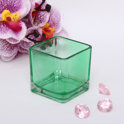 Подсвечник "Oasis-Cube" 6*6см цвет зеленый (1/6)