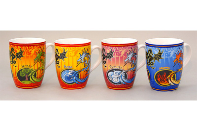 Кружка 340мл Дракон-четыре стихии 12 oz бочка фарф. (1/12/48)