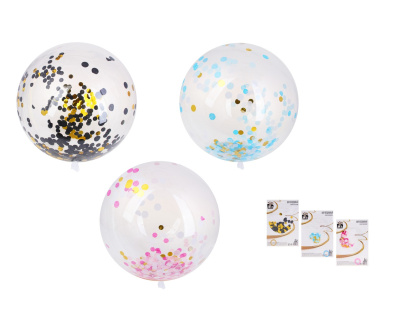 Шар воздушный, 18" с наполнителем конфетти и декором, 3 цв FNtastic (12/12)