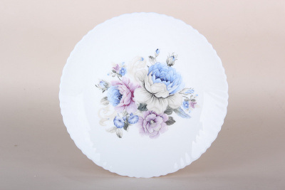 Тарелка 24см Blue flowers плоская стеклокерам.(6/36)