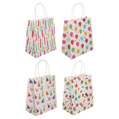 Пакет подарочный тм Fntastic, крафт, 120г, 18x23x10см, бумага, 4 диз (12/900)