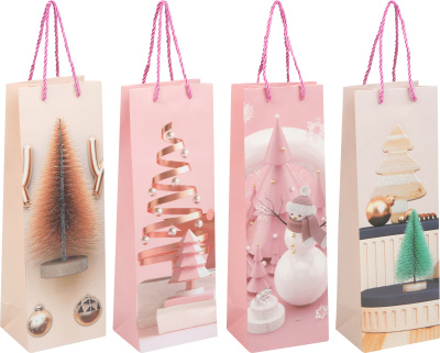 Пакет подарочный для бутылки 35*12*9 см "Восторг" (1/12)