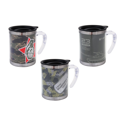 Термос-кружка 400мл, "Для мужчин", нерж.сталь, 3 диз (1/48)