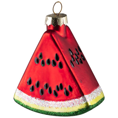 Украшение елочное "Арбуз" 8,3*3,1 см (стекло,мет.) (1)