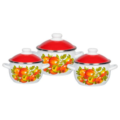 Набор посуды 3пр №2 Яблочный сезон эмаль,металл (1)