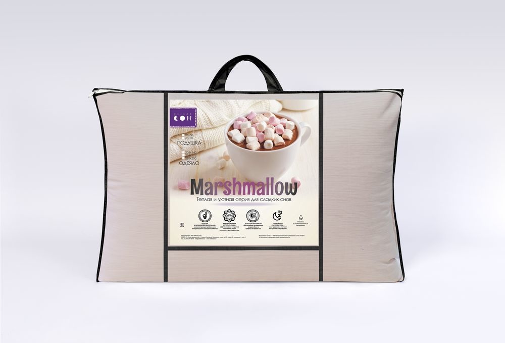 Подушка Силиконизированное волокно 70х50 "Marshmallow" Меланж розовый(1)