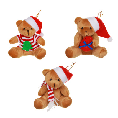 Сувенир мягкий в виде Мишки, 10 см, полиэстер, 3диз СНОУ БУМ (1/6) 