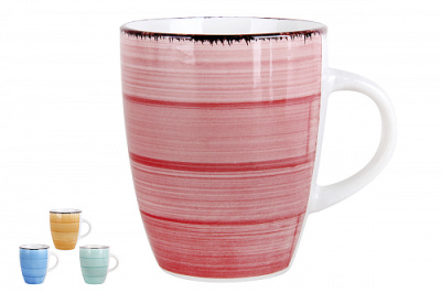 Кружка 360мл "Браш" (4цв)керам. (1/36)