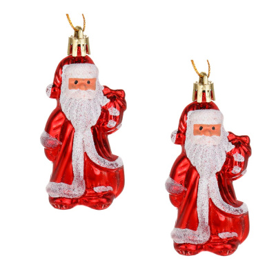 Набор декор. украшений "Дед Мороз" 2шт, 4x3x9см, пластик СНОУ БУМ (1/12) 