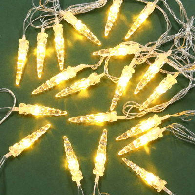 Гирлянда эл. насадка "Сосулька" 5м, 20LED, шампань, пост.св, ПВХ проз, 220В СНОУ БУМ (1/1)