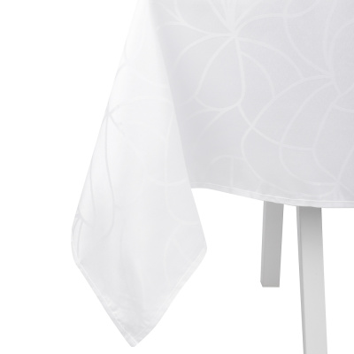 Скатерть жаккард 140х230см с водоотт. проп., 100% полиэстер, бел PROVANCE Маковое поле (1/24)