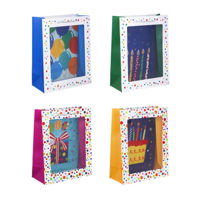 Пакет подарочный из высококач. бумаги, 32х26х12 см, 210 г., 4 диз, арт.2 (12/12)
