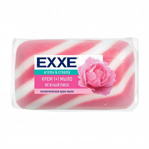EXXE Туалетное крем-мыло 1+1 "Нежный пион/сочный арбуз" розовое 80гр (1/72)