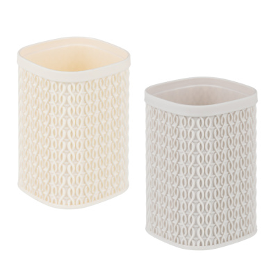 Стакан для ванной комнаты "Роттанг", пластик, 7,5х7,8х11 см, 2 цв (1/6/96)