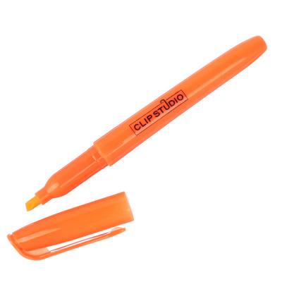 Маркер-выделитель оранжевый линия 4мм круглый корпус, скошенный наконечник (1/24/1200)