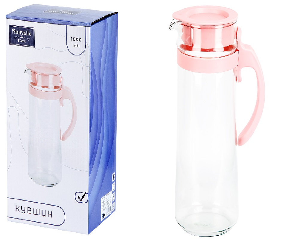 Кувшин 1800мл с крышкой-фильтром п/у бор.стекло (48)
