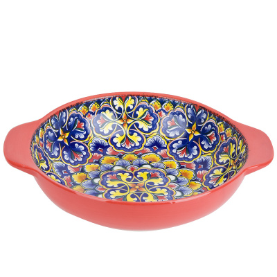 "Arabesque" Салатник с ручками (красный) 25х20,5х6см v=1200мл (min6) (транспортная уп.)(6/24)