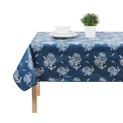 Скатерть "Фьюжн" 140х230см, синий ПВХ PROVANCE (1/6/36)