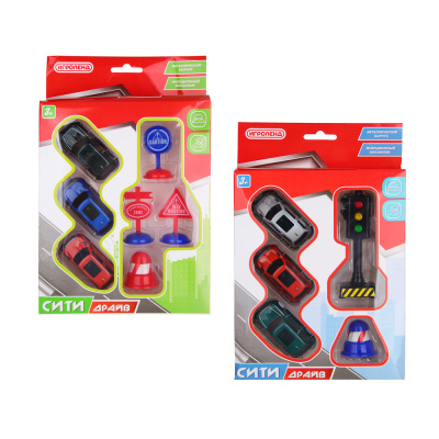 Набор металлических машинок "Сити-драйв", металл, PP, 29,5х19х4,5 см ИГРОЛЕНД (1/12/72)